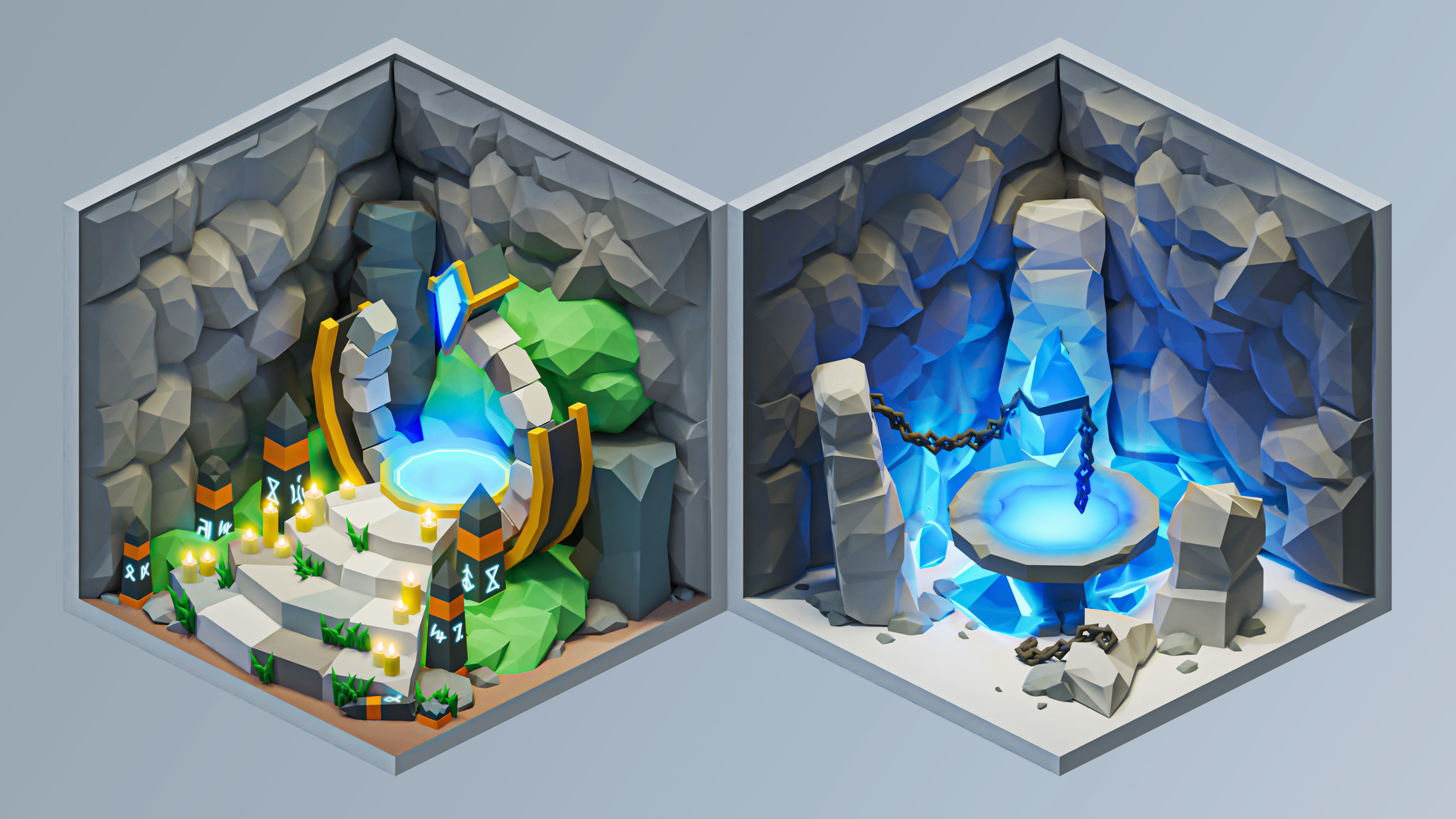 Magic Rooms Low-poly 3D model_4