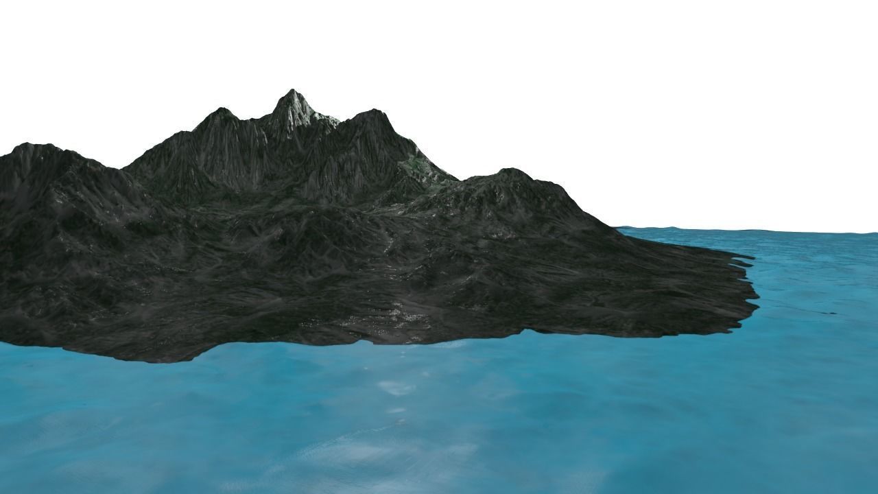 NMA Island Rock 002 Iridium Preset 02 Low-poly 3D model_3