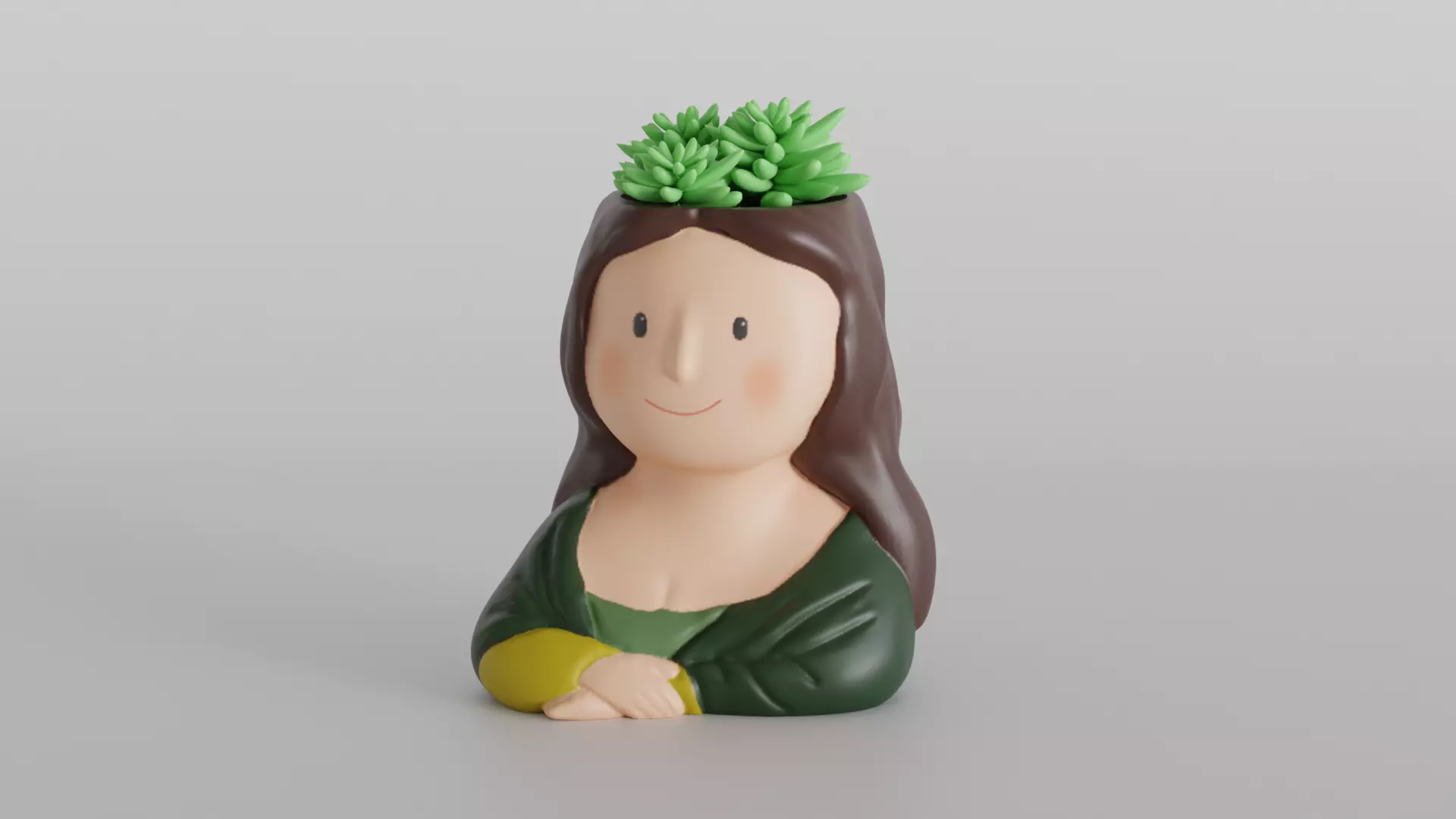 Monalisa Inspired Succulent Planter 3D print model