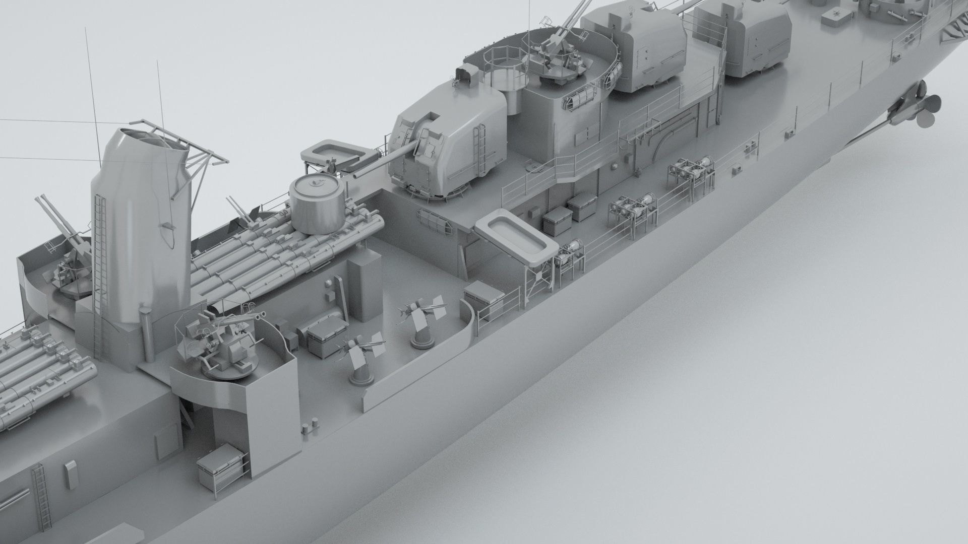 USS Johnston Destroyer DD-557 3D model_5