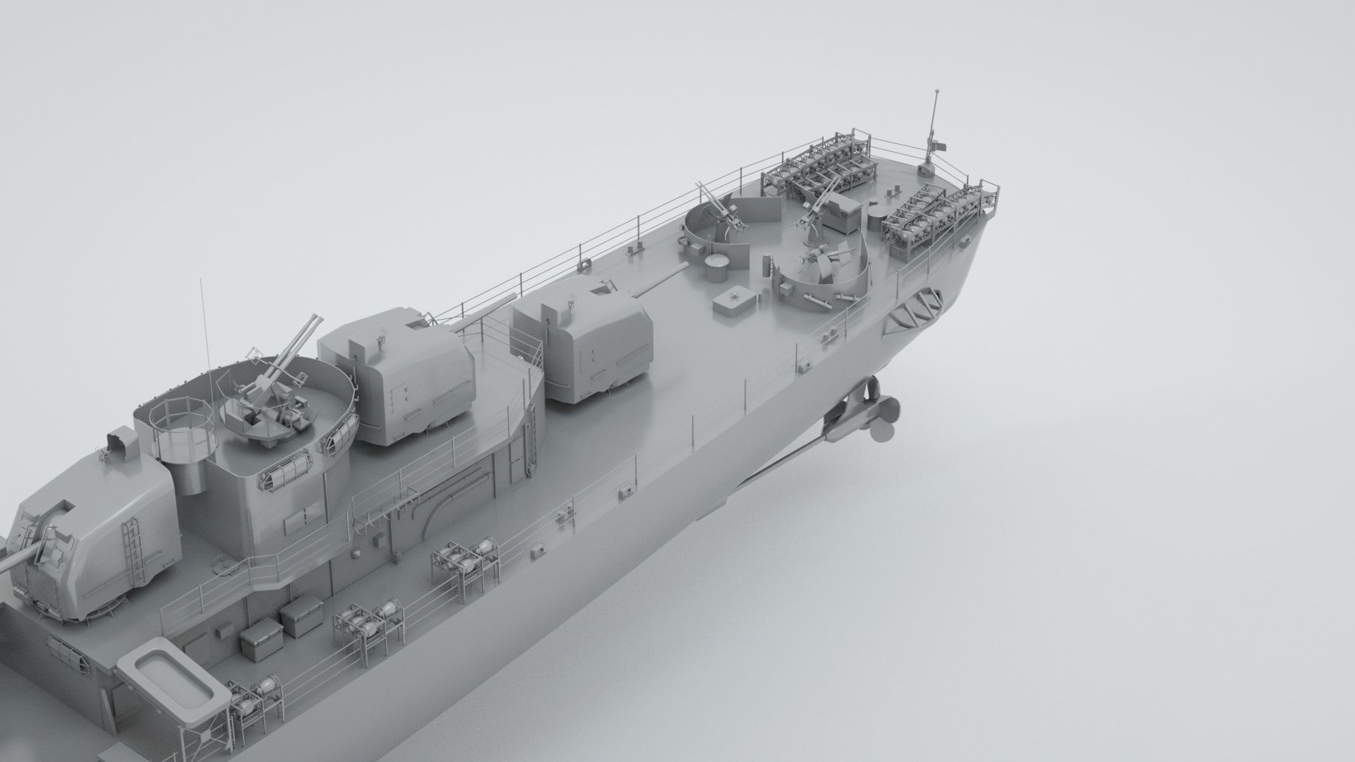 USS Johnston Destroyer DD-557 3D model_6