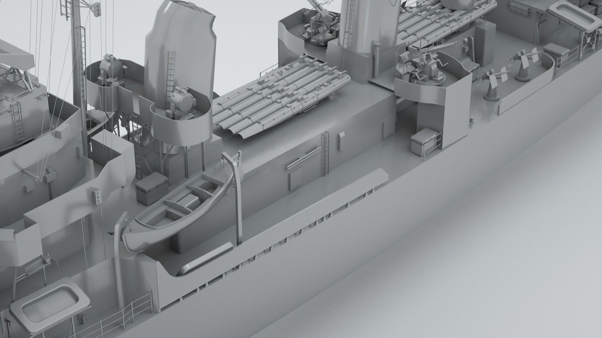 USS Johnston Destroyer DD-557 3D model_4