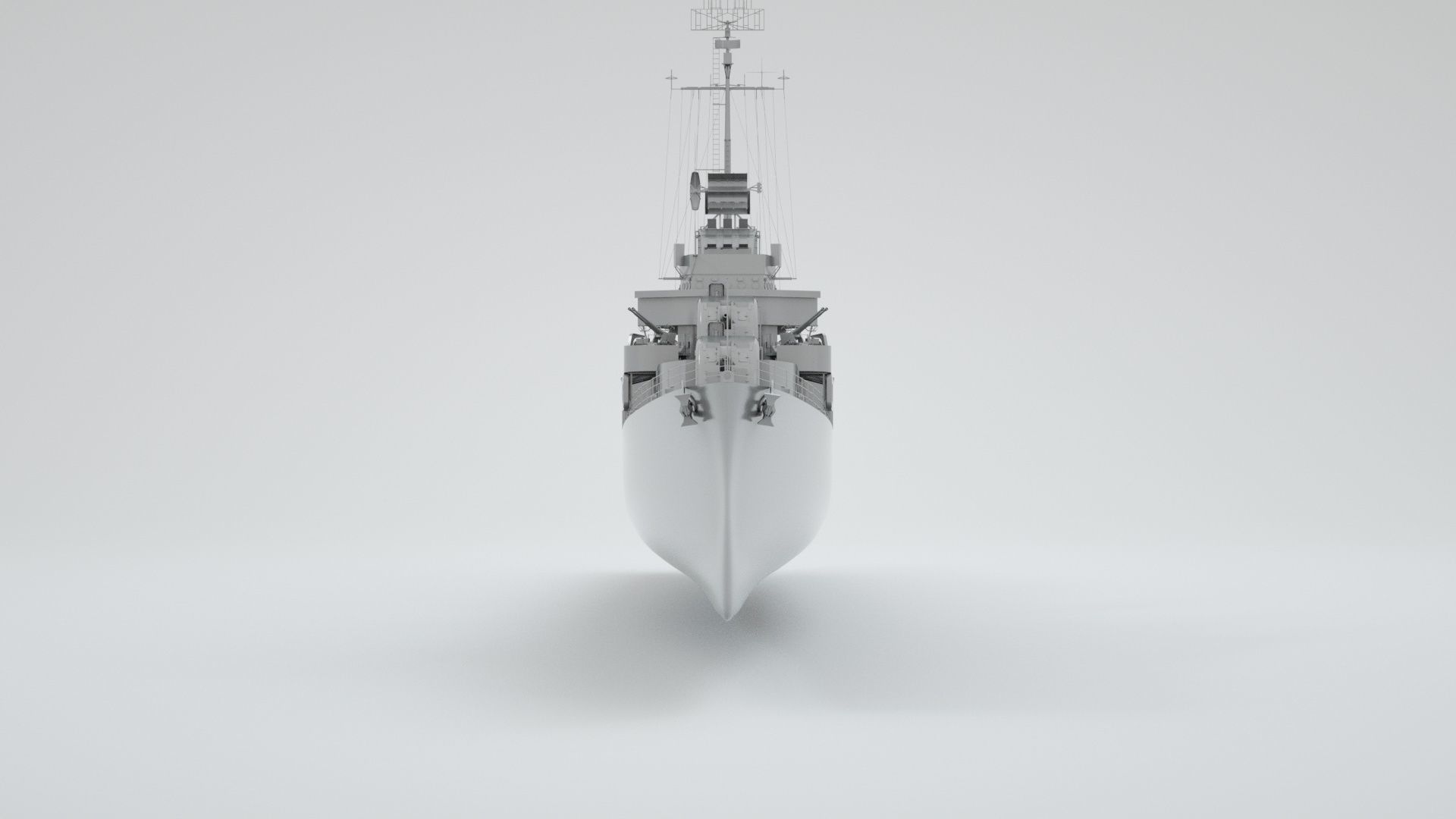 USS Johnston Destroyer DD-557 3D model_10