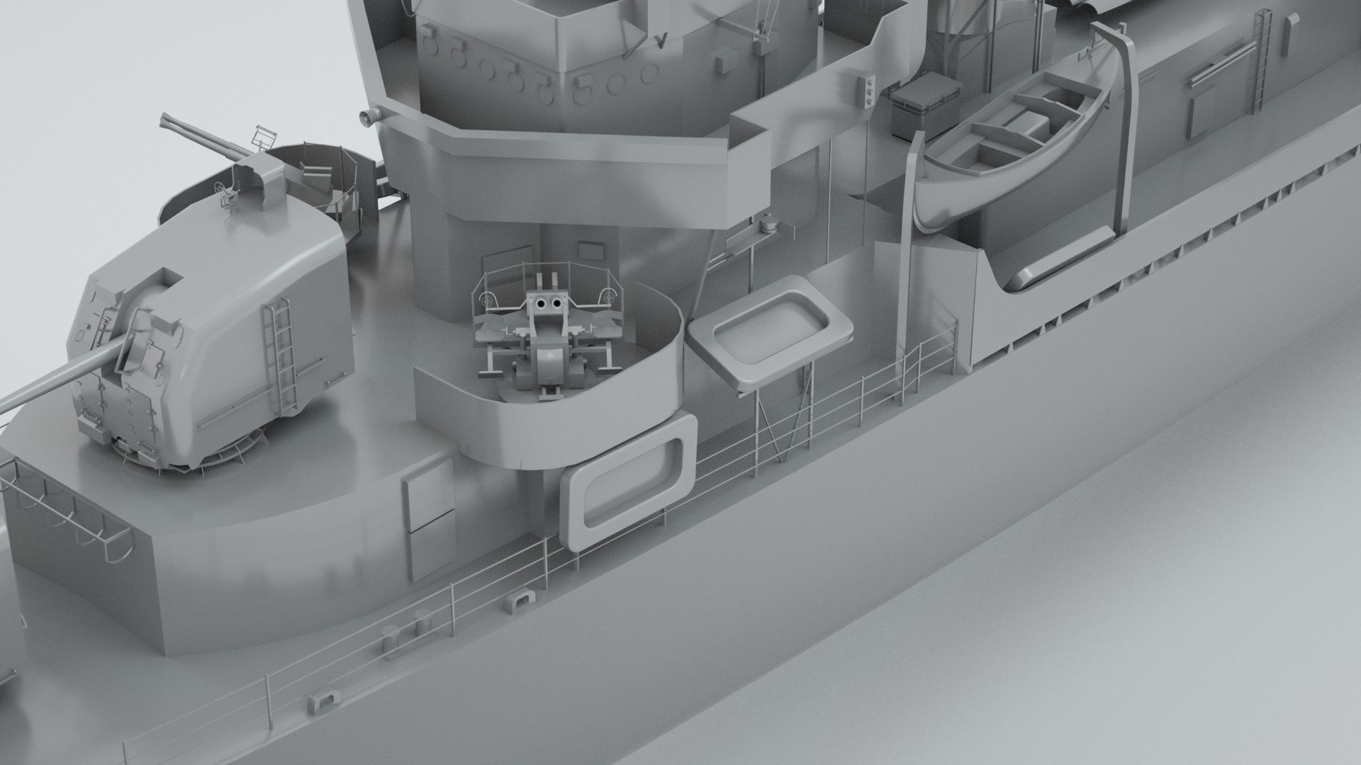 USS Johnston Destroyer DD-557 3D model_3
