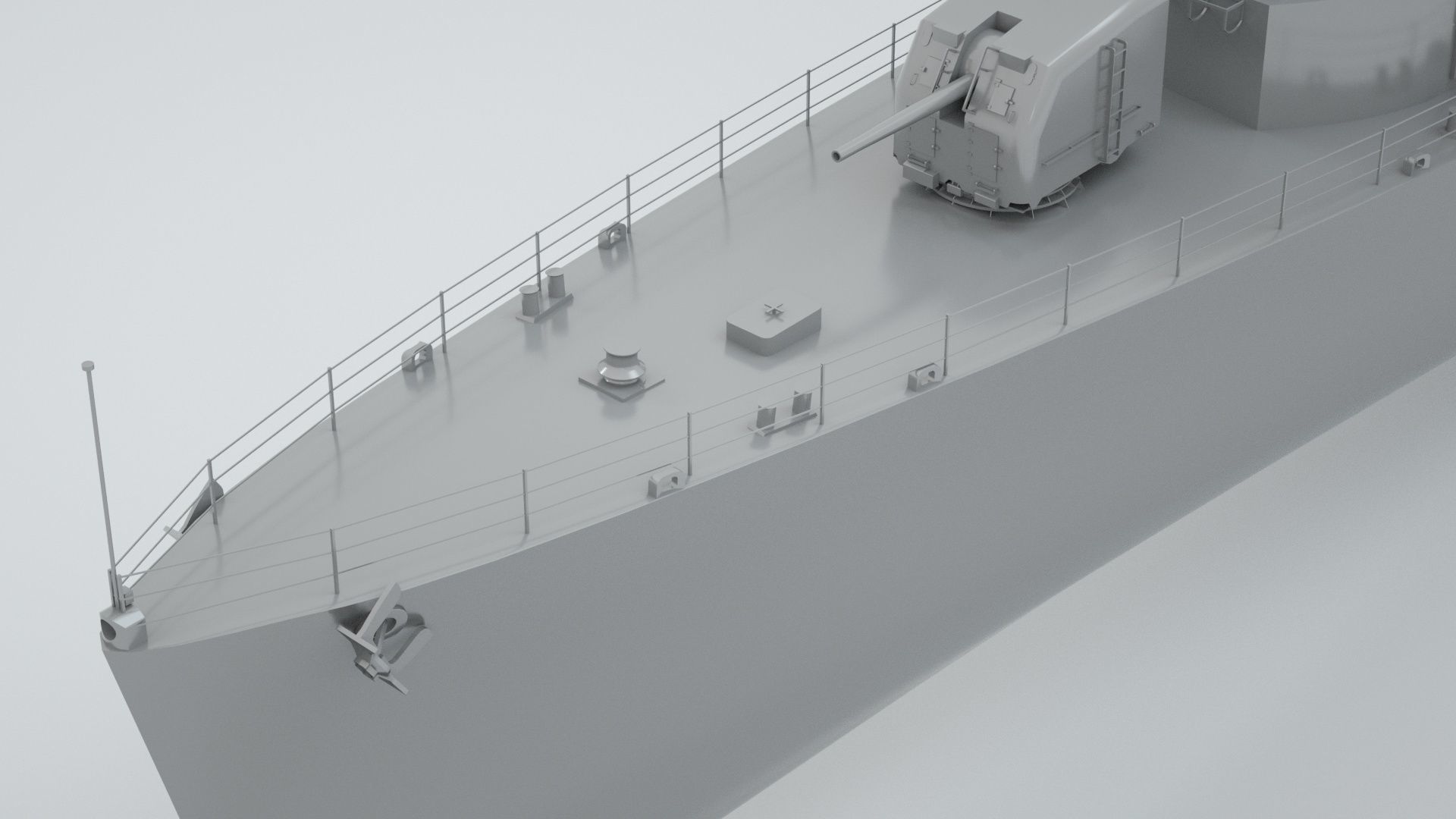 USS Johnston Destroyer DD-557 3D model_2