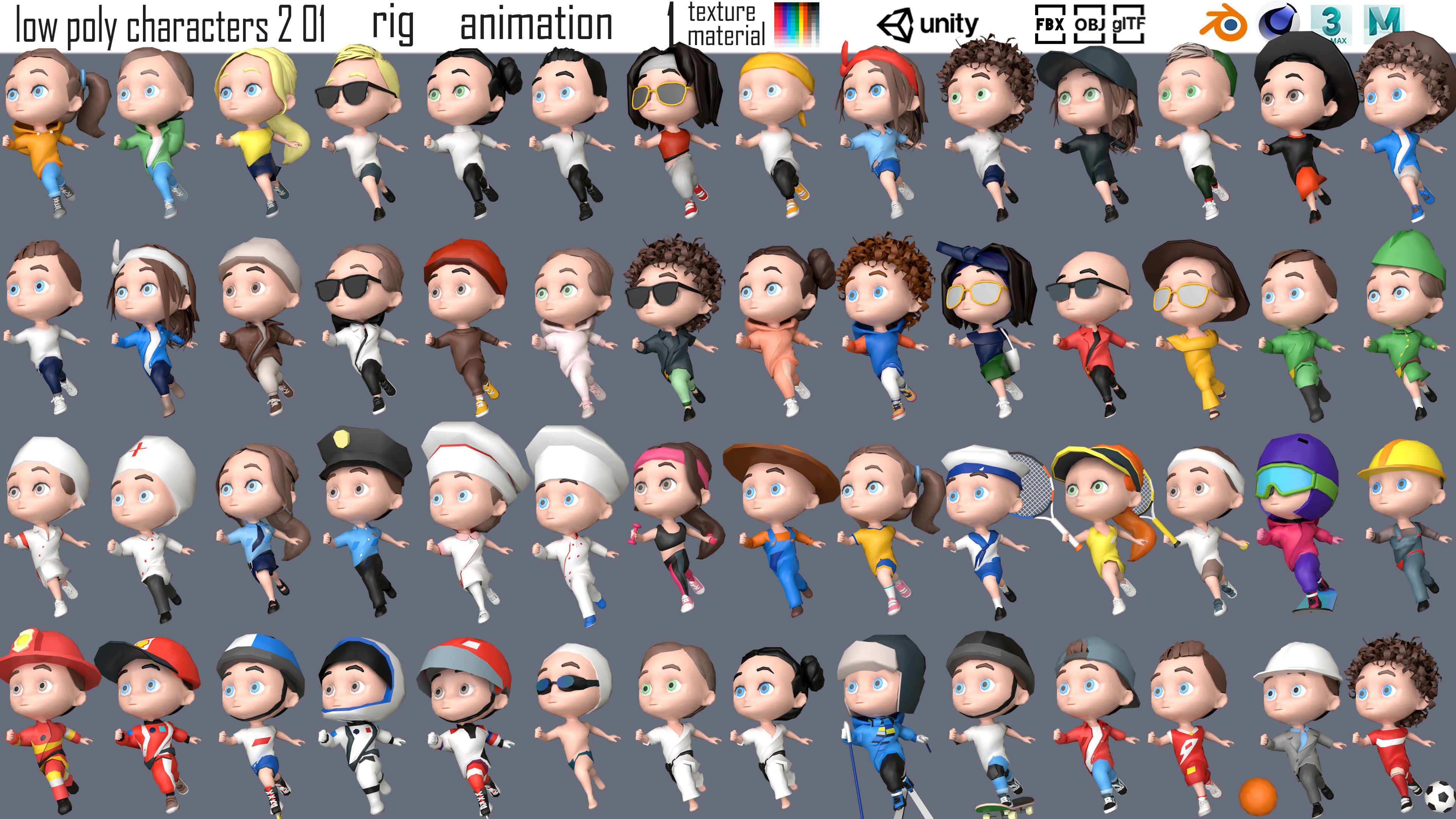 low poly interior 6 and characters 2 01 3D Model Collection_4