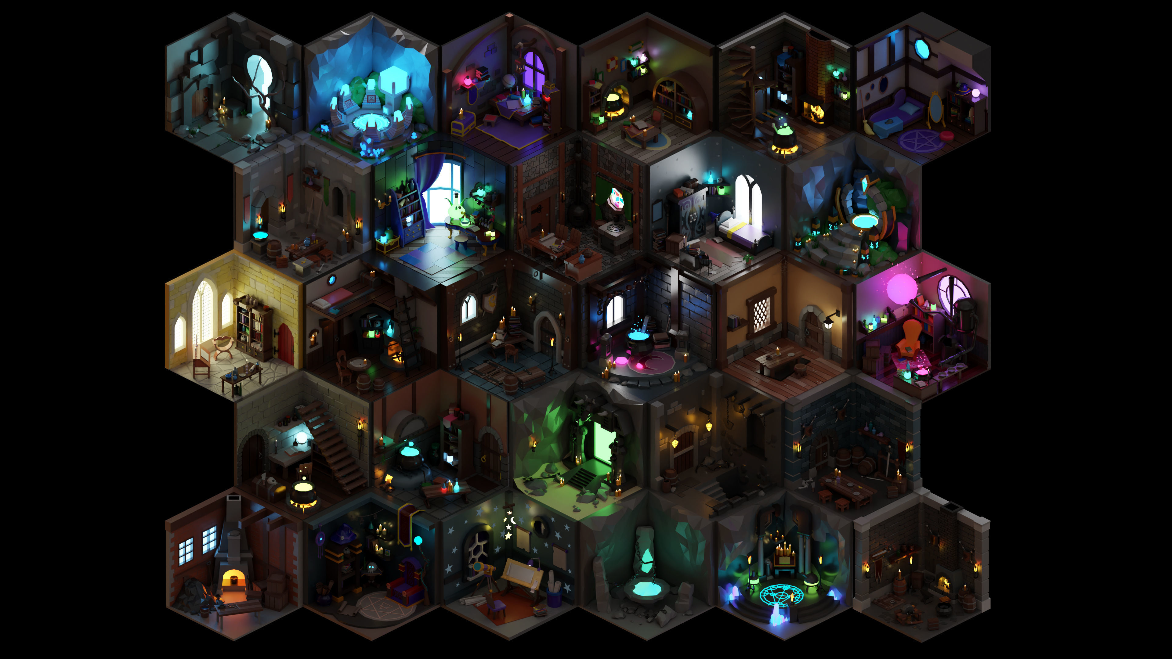 low poly interior 6 and characters 2 01 3D Model Collection_7