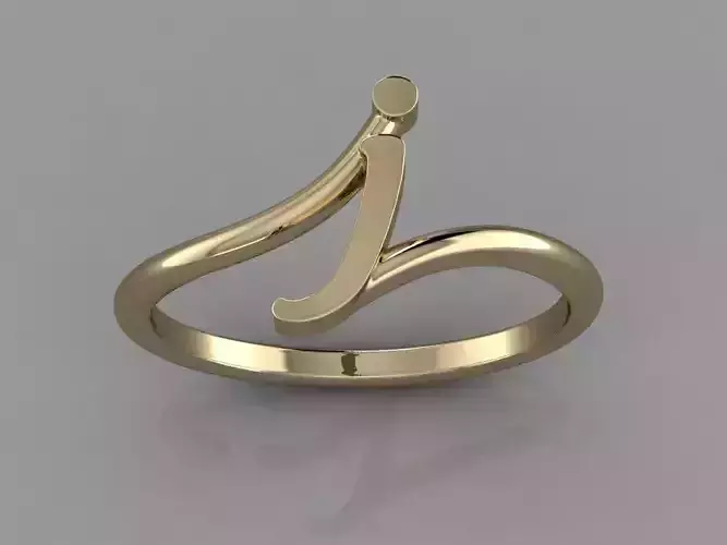 Alphabet Ring J 3D print model