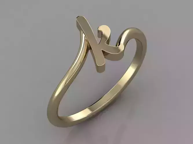 Alphabet Ring K 3D print model