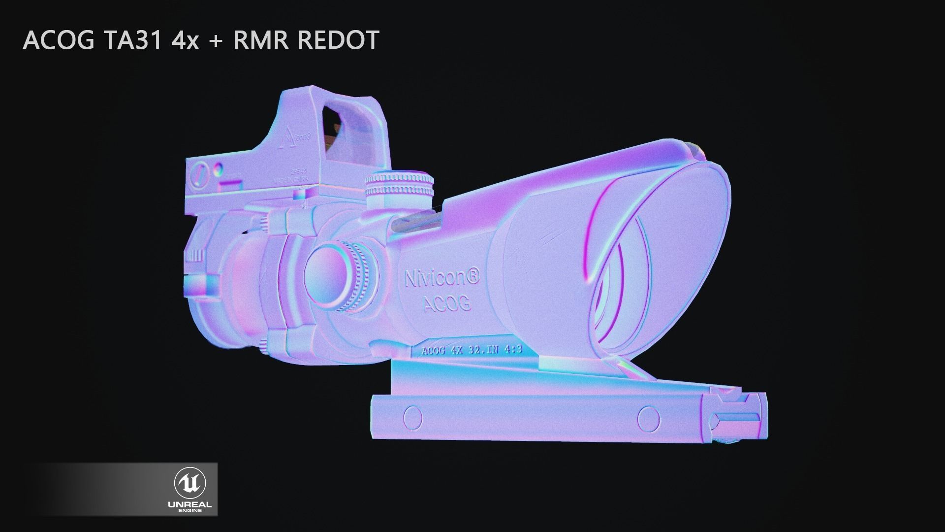 Nivicon ACOG TA31 - Gamemesh Low-poly 3D model_6