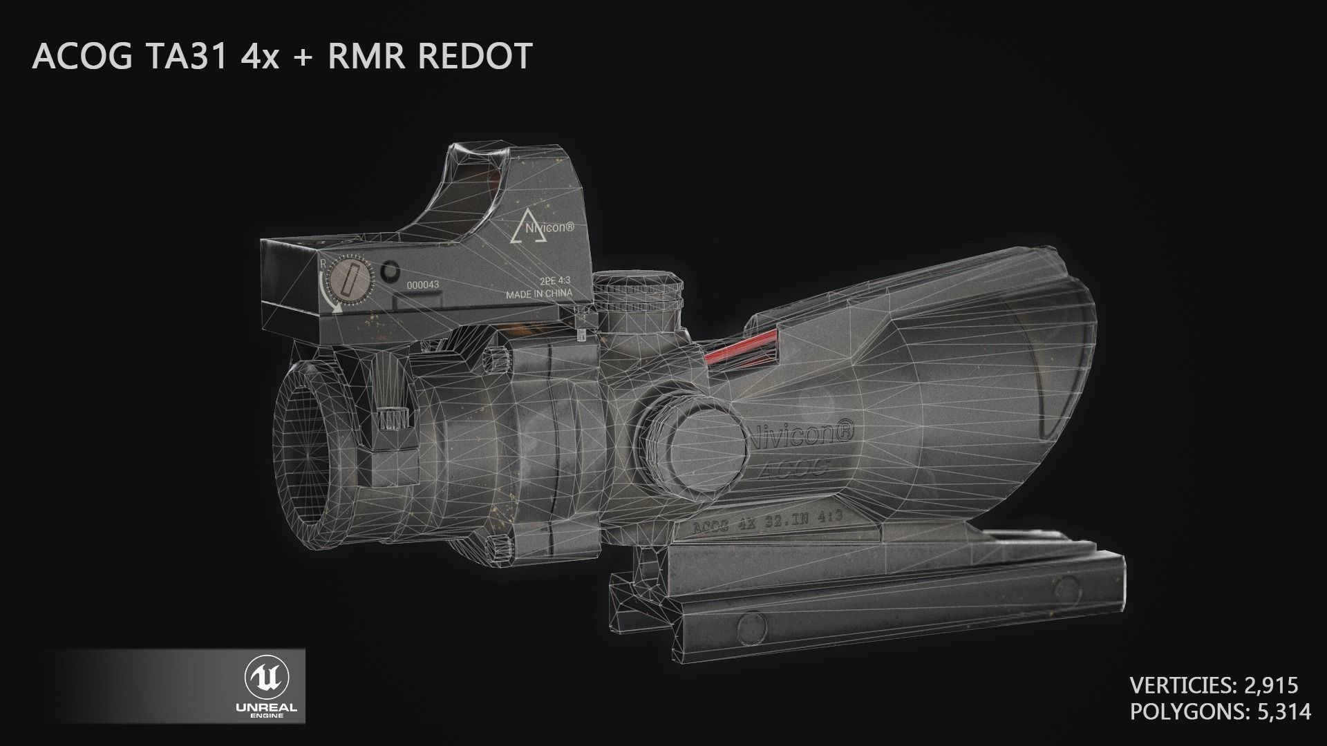 Nivicon ACOG TA31 - Gamemesh Low-poly 3D model_4