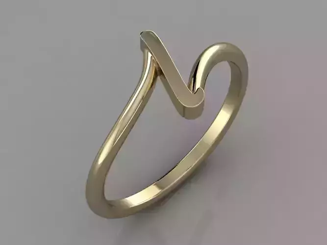 Alphabet Ring L 3D print model
