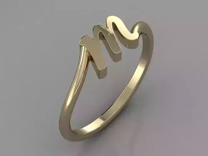 Alphabet Ring M 3D print model