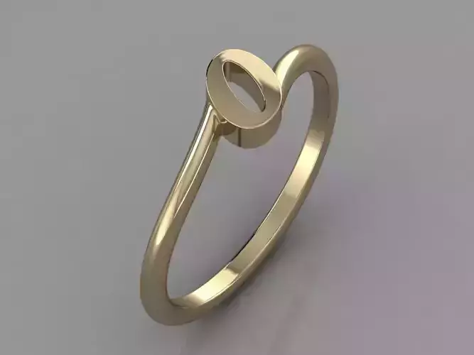 Alphabet Ring O 3D print model