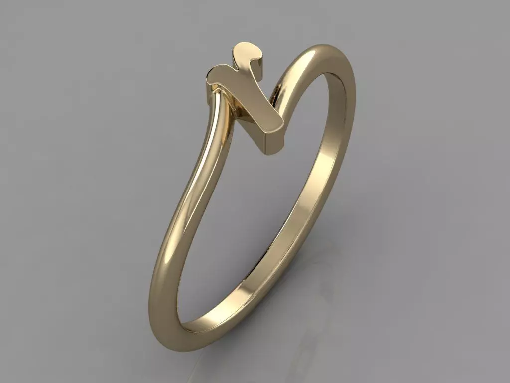 Alphabet Ring R 3D print model_0