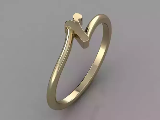 Alphabet Ring R 3D print model