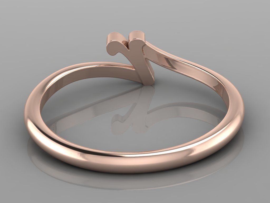 Alphabet Ring R 3D print model_5