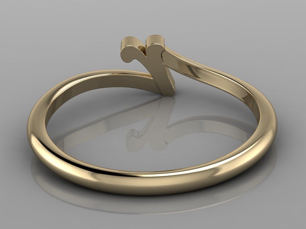 Alphabet Ring R 3D print model_12