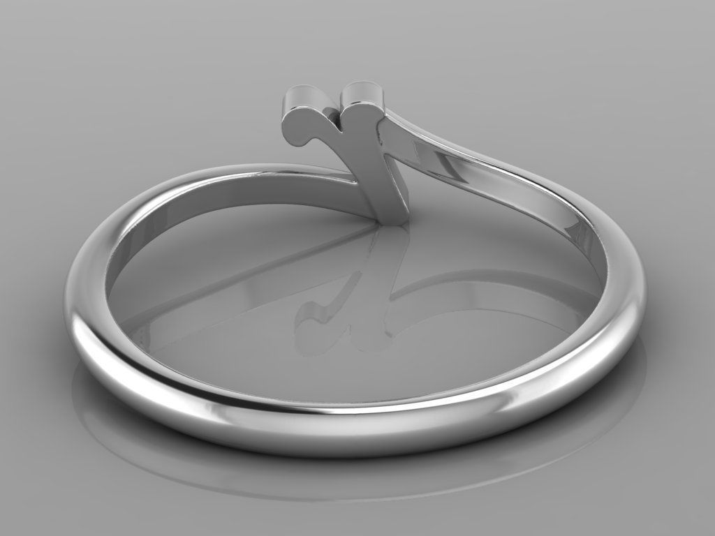 Alphabet Ring R 3D print model_9