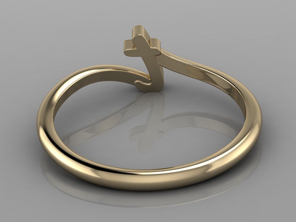 Alphabet Ring T 3D print model_12