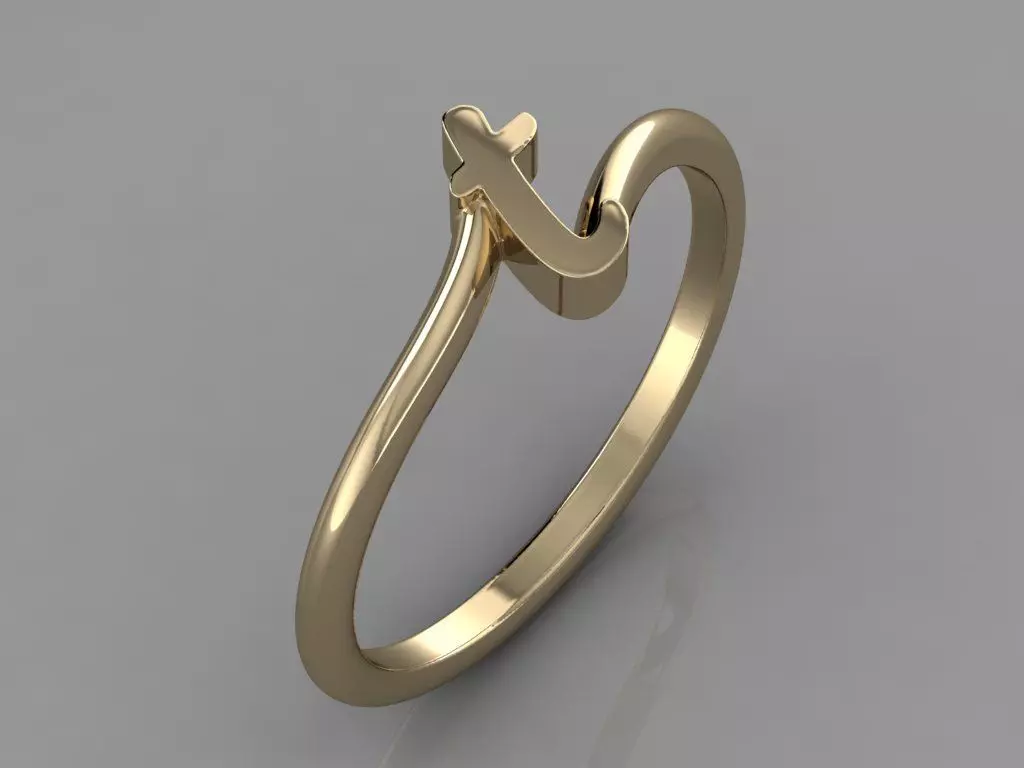 Alphabet Ring T 3D print model_0