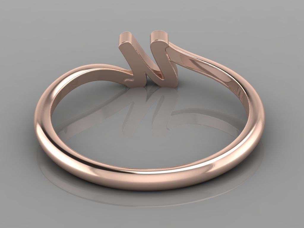 Alphabet Ring U 3D print model_5