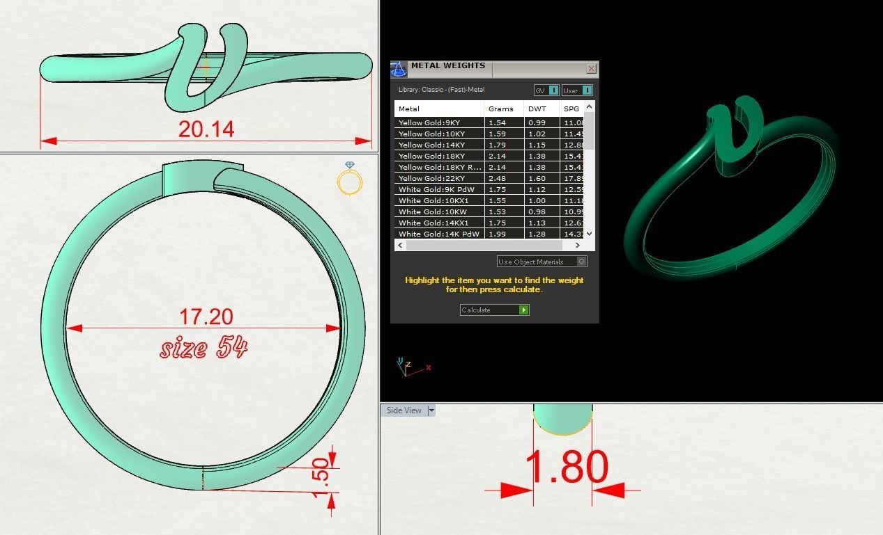 Alphabet Ring V 3D print model_1