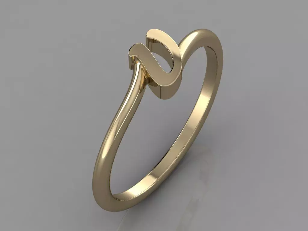 Alphabet Ring V 3D print model_0