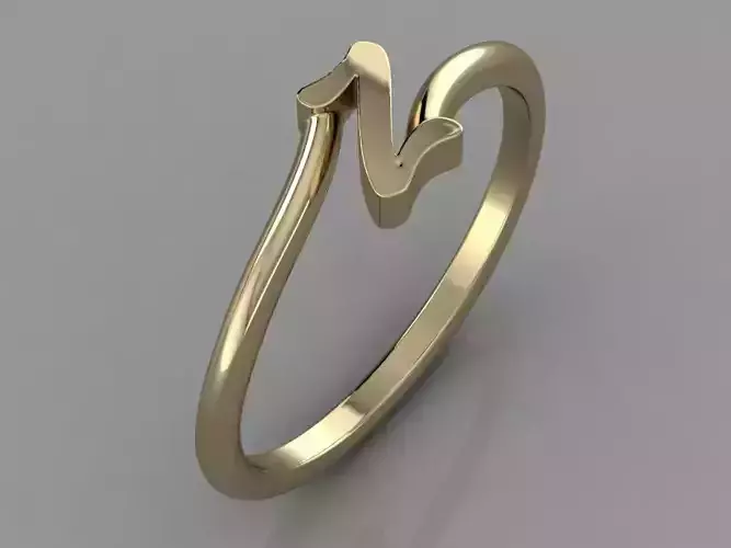  Alphabet Ring  Z 3D print model