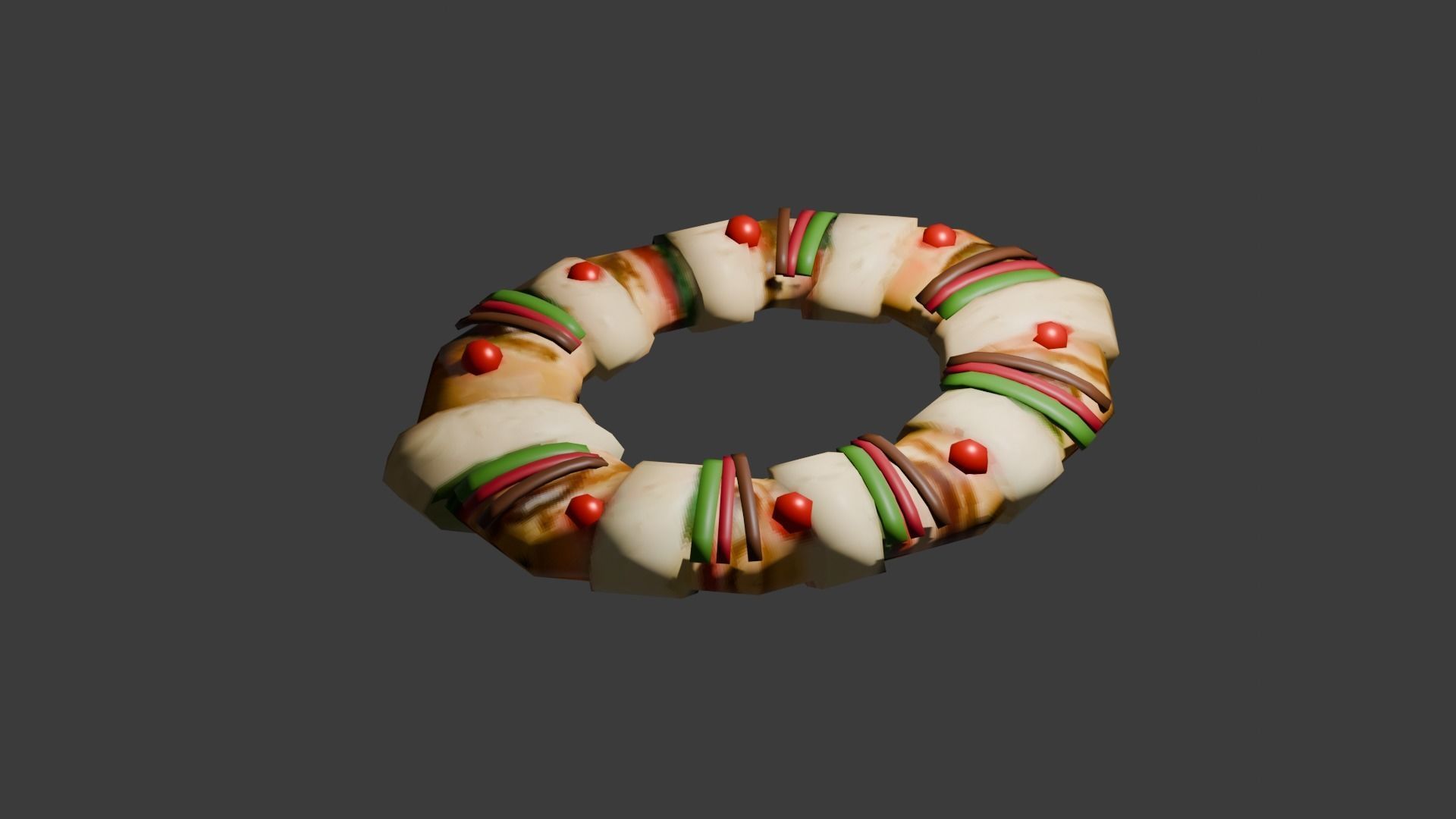 ROSCA DE REYES - Three kings bread Low-poly 3D model_1