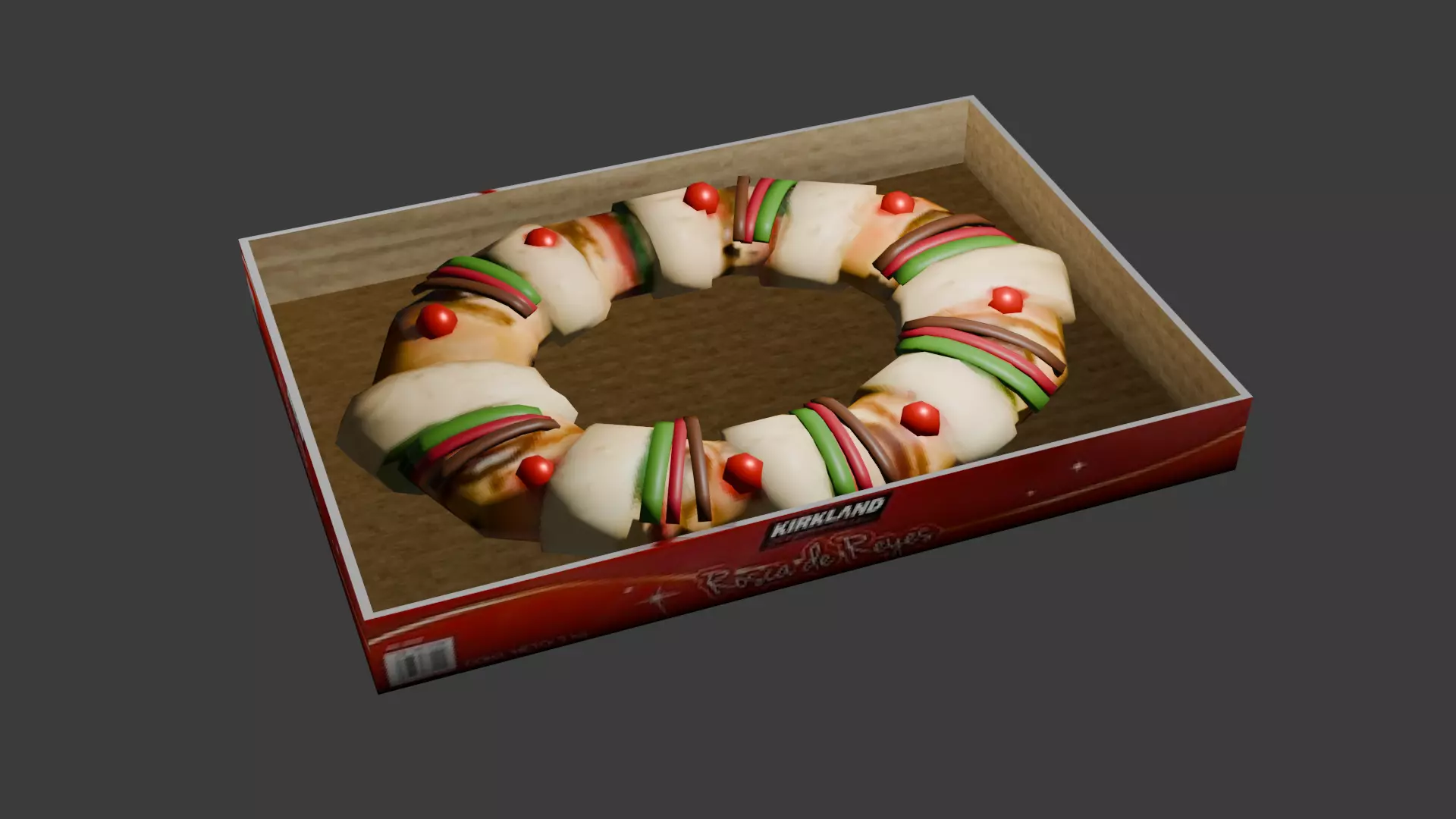 ROSCA DE REYES - Three kings bread Low-poly 3D model_0