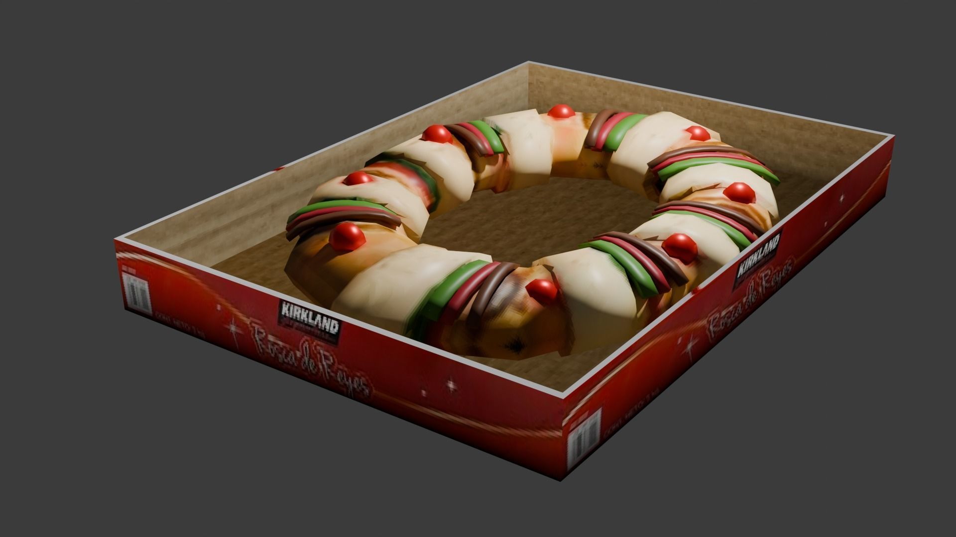 ROSCA DE REYES - Three kings bread Low-poly 3D model_3