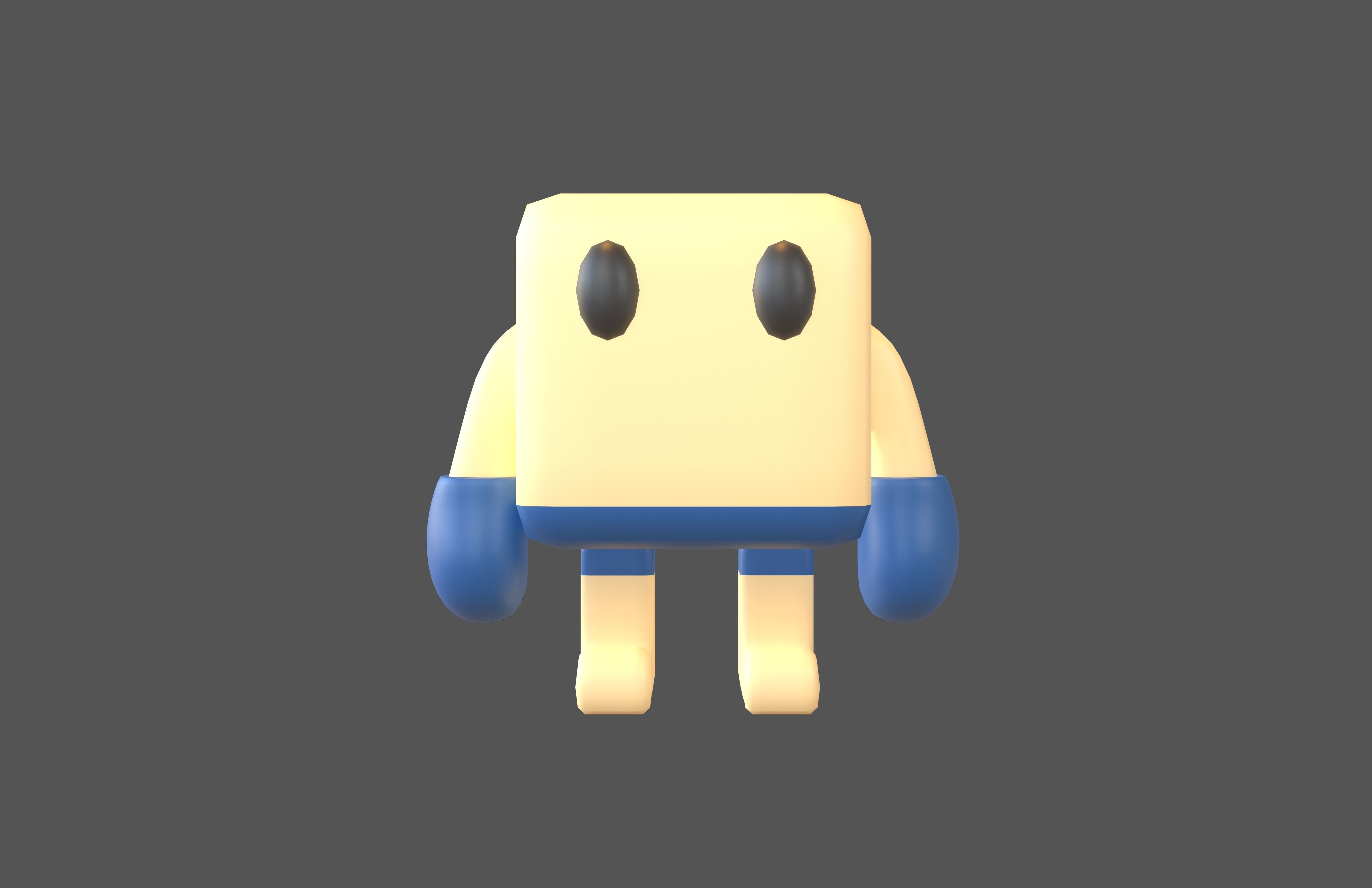 Cube Character 00003 Boxer Blue Low-poly 3D model_1