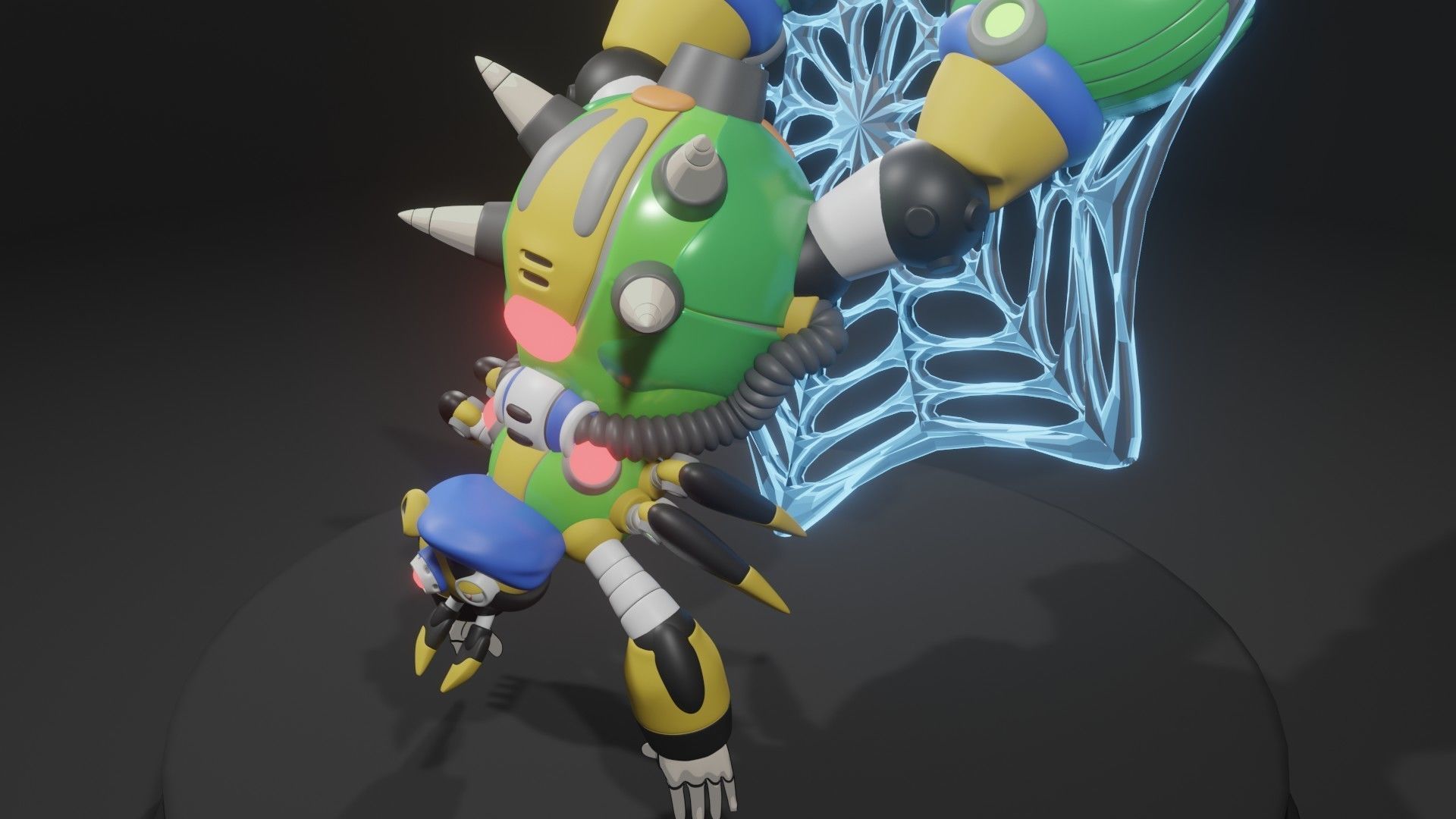 Web Spider Low-poly 3D model_8