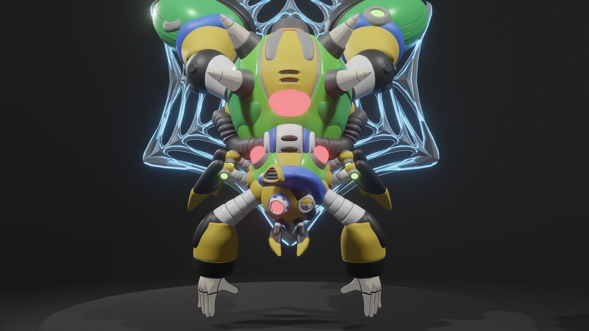 Web Spider Low-poly 3D model_9