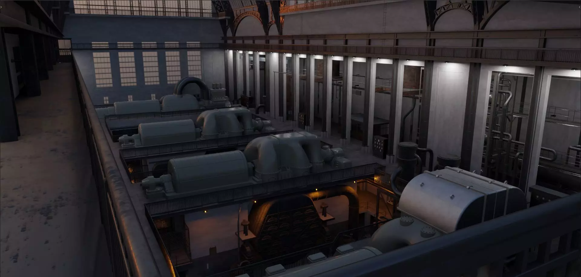 1920s Power plant turbine hall 3D model