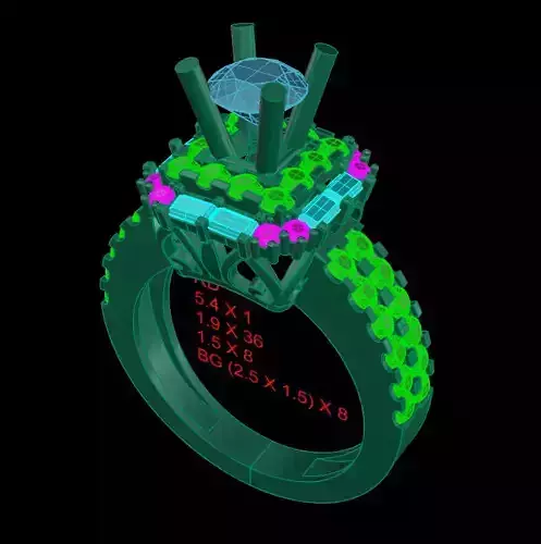 Ring diamond model 3D print model