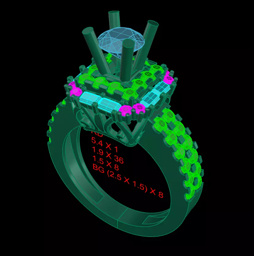 Ring diamond model 3D print model_0
