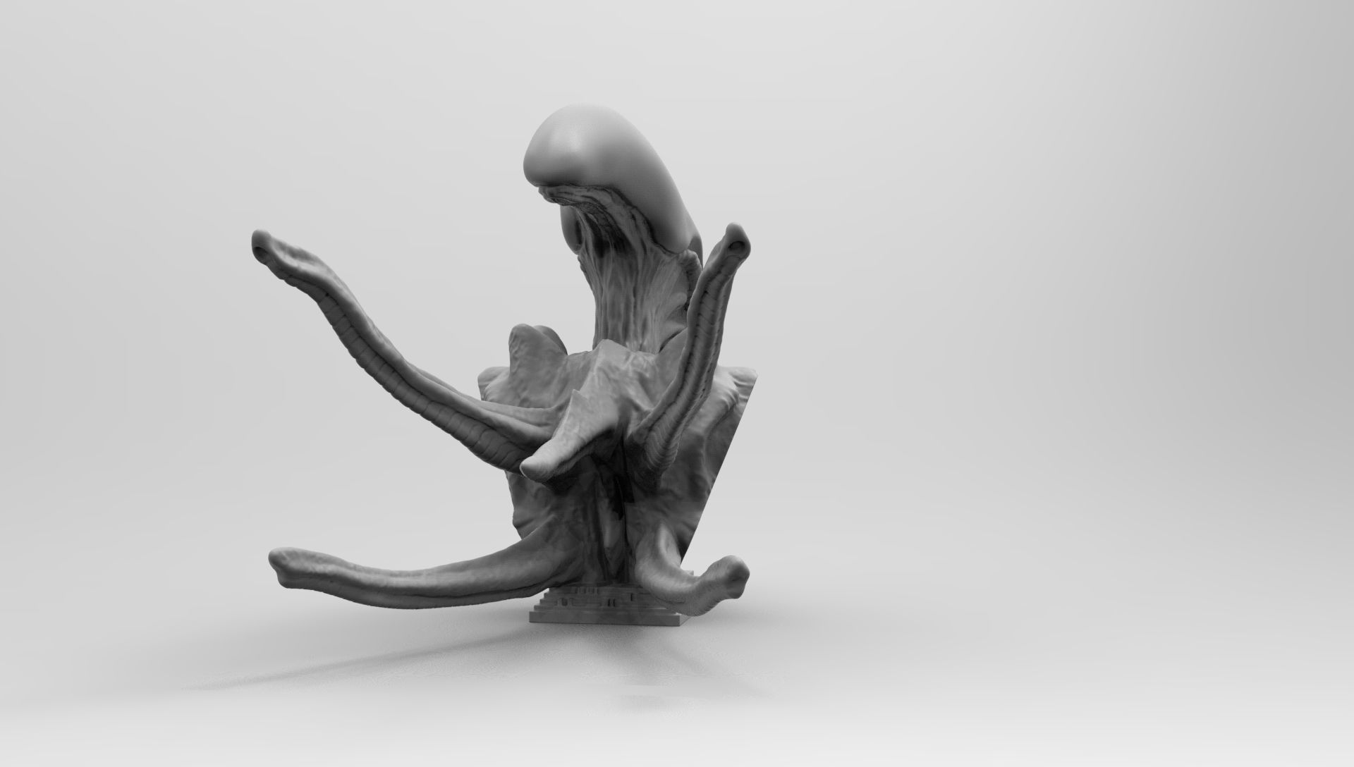 Scout Alien Xenomorph Bust 3D Printing model 3D print model_27