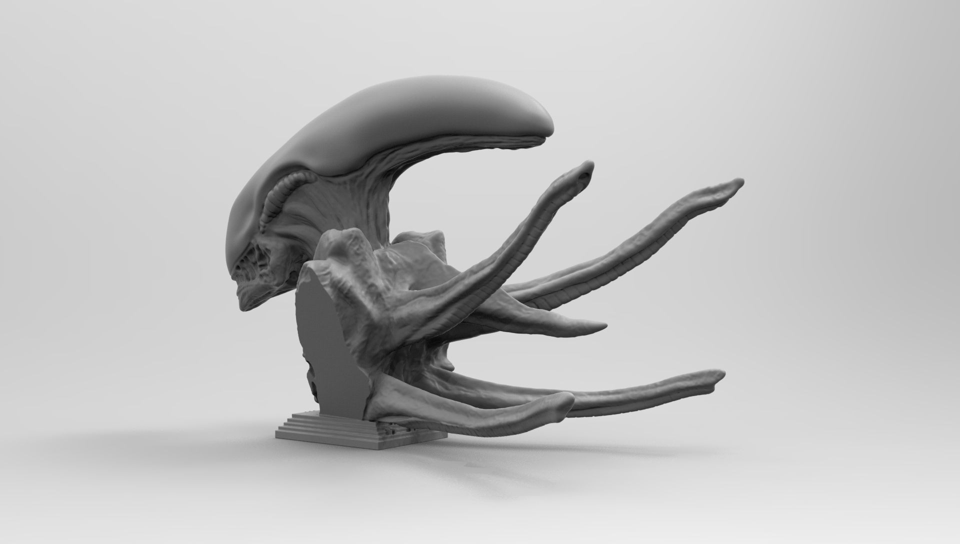 Scout Alien Xenomorph Bust 3D Printing model 3D print model_5