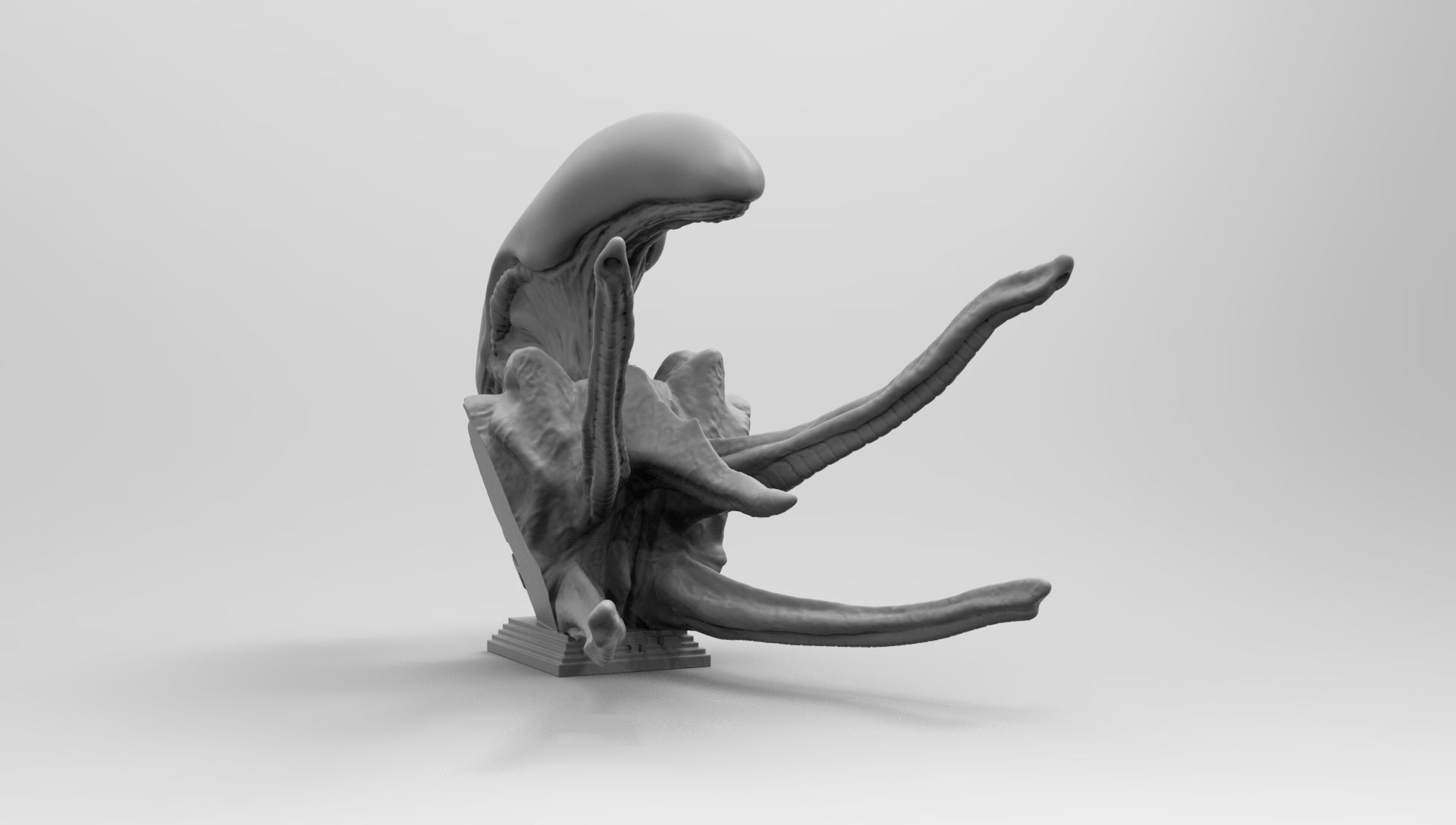 Scout Alien Xenomorph Bust 3D Printing model 3D print model_18