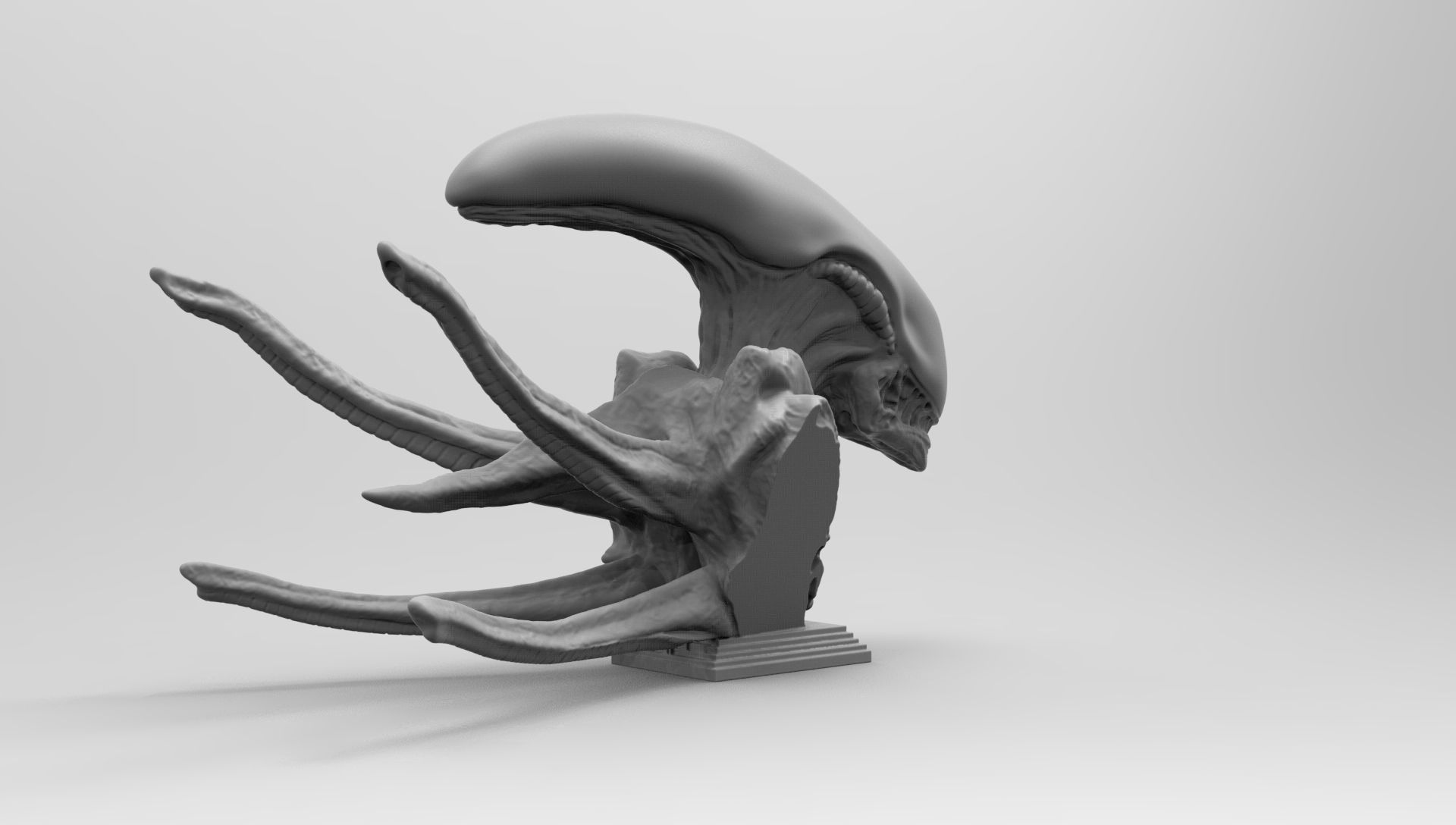Scout Alien Xenomorph Bust 3D Printing model 3D print model_42