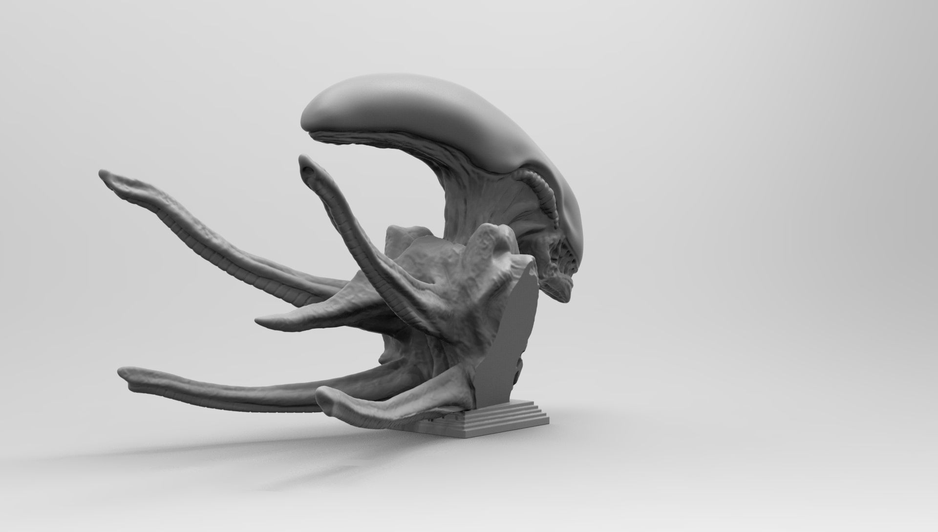 Scout Alien Xenomorph Bust 3D Printing model 3D print model_37