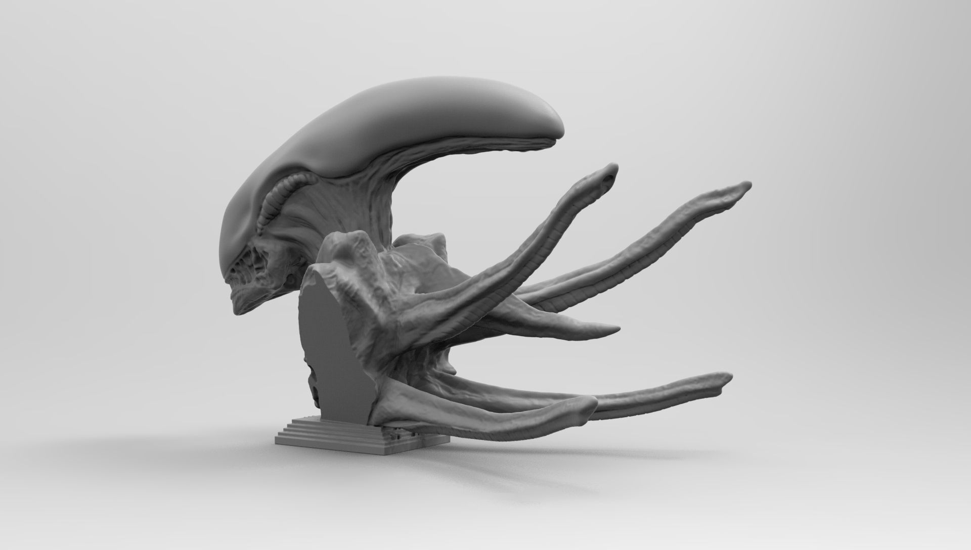 Scout Alien Xenomorph Bust 3D Printing model 3D print model_10