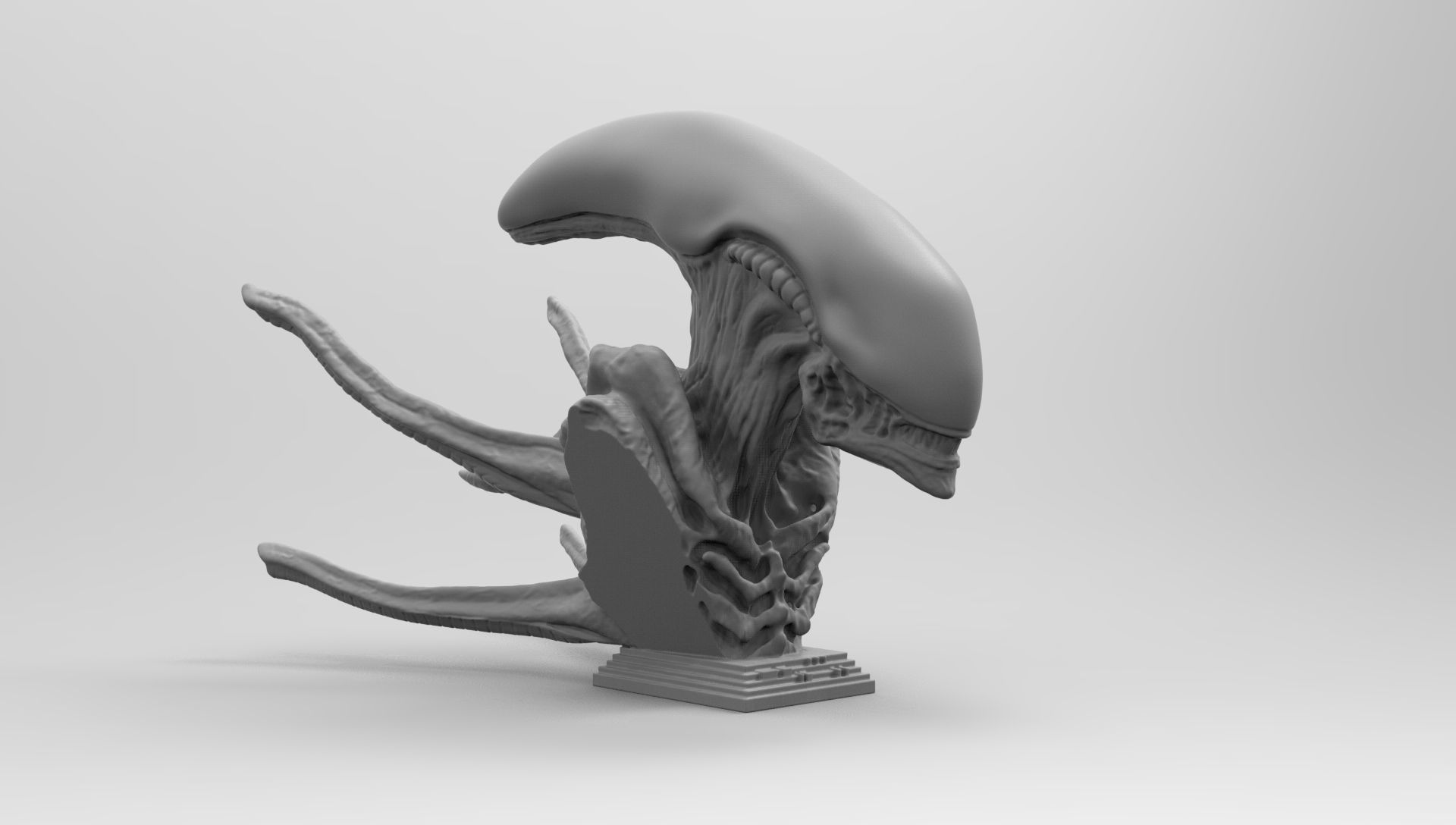 Scout Alien Xenomorph Bust 3D Printing model 3D print model_70
