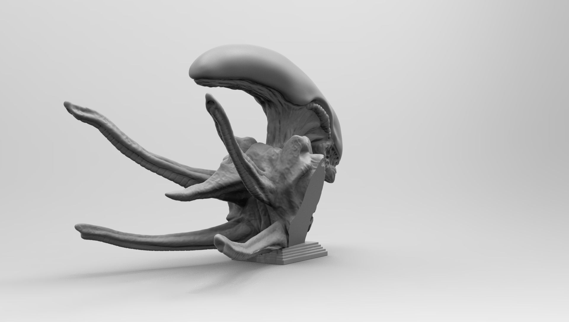 Scout Alien Xenomorph Bust 3D Printing model 3D print model_38