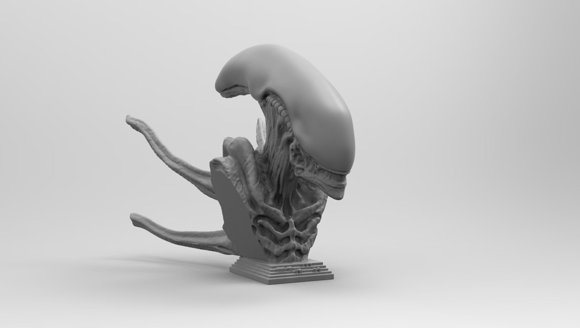 Scout Alien Xenomorph Bust 3D Printing model 3D print model_79