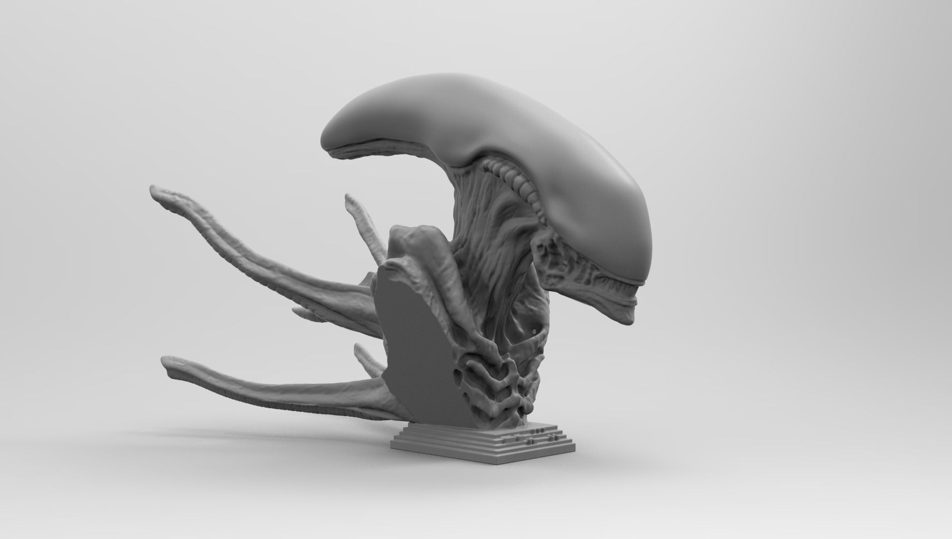 Scout Alien Xenomorph Bust 3D Printing model 3D print model_60