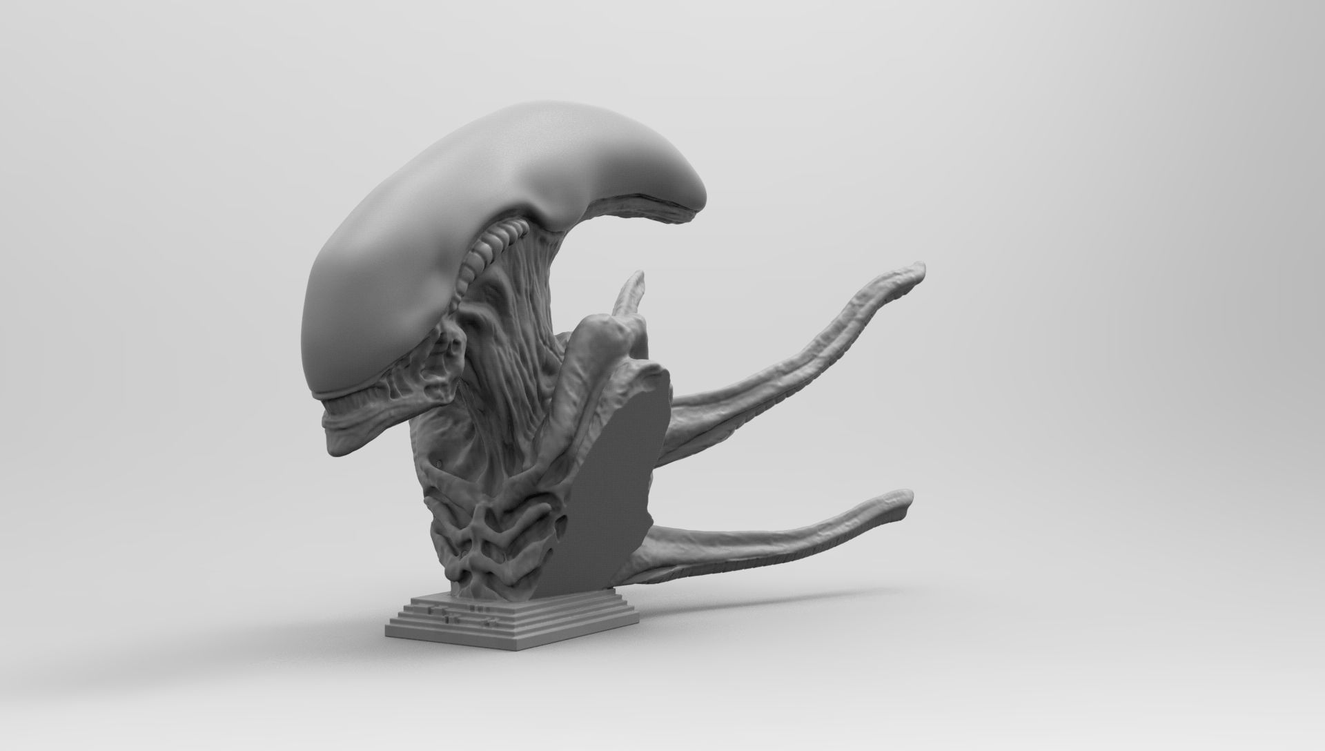 Scout Alien Xenomorph Bust 3D Printing model 3D print model_97