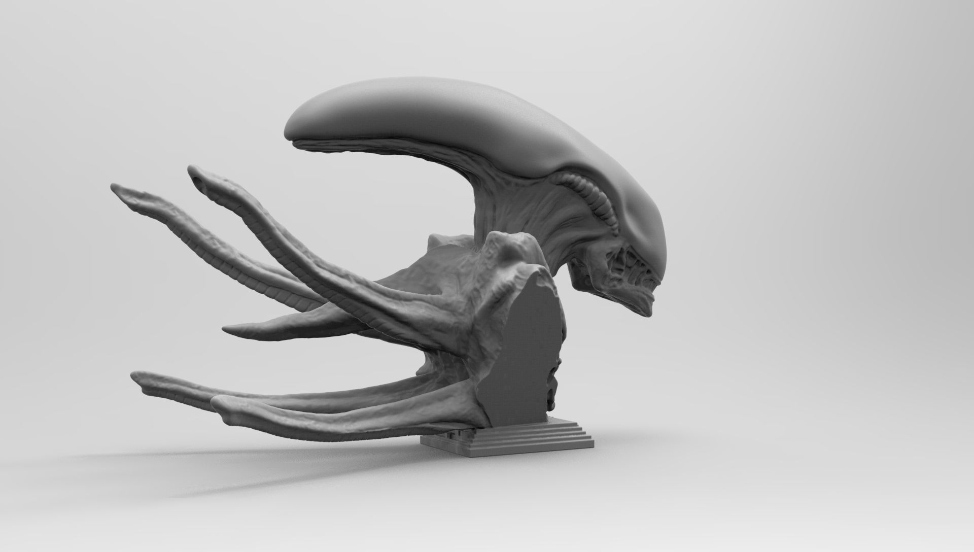 Scout Alien Xenomorph Bust 3D Printing model 3D print model_43